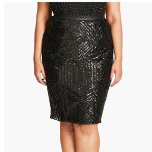 NWOT Size 20 City Chic Geo Sequin Pencil Skirt